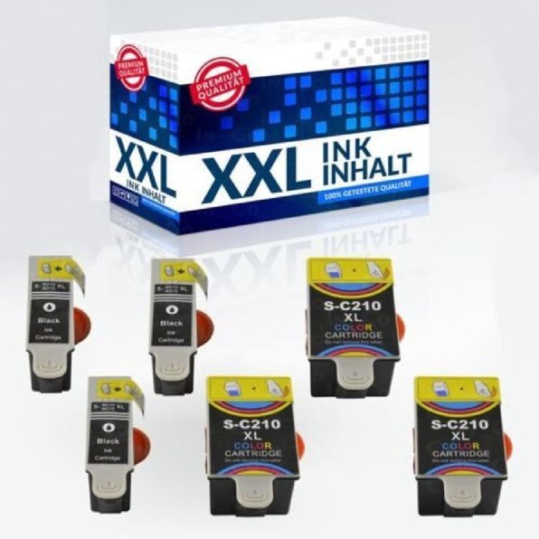 6 Drucker- Patronen IBC fur Samsung CJX-1000 CJX-1050W CJX-2000FW INK C - M210 3x Schwarz (20 ml Black), 3x Color (39ml Color)