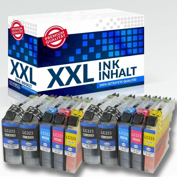 Tinte kompatibel zu Brother Drucker MFC-J680DW MFC-J880DW MFC-J885DW MFC-J4320DW 10x LC223 4x schwarz 2x je Farbe