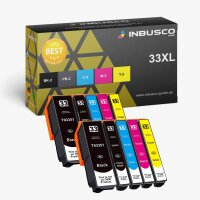 INBUSCO Premium Tinten-Patronen Passend f&uuml;r Epson Expression Premium XP-635 XP-640 33 XL VAR Expression XP-540 10x 33 XL Set kompatibel (3351-3364)