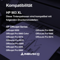 4x HP 903 XL Kompatibel Tinten-Patronen als Ersatz für HP 903 XL Tinten-Patronen für HP Officejet 6950, HP Officejet Pro 6860, 6868, 6950, 6960, 6968, 6970, 6975, 6978 Serie Drucker