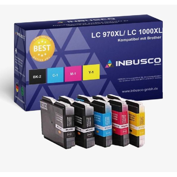 Tintenpatronen kompatibel für Brother LC 970/ LC 1000 5x LC970/1000 (2x BK 1x C 1x M 1x Y)