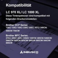 Tintenpatronen kompatibel für Brother LC 970/ LC 1000 5x LC970/1000 (2x BK 1x C 1x M 1x Y)