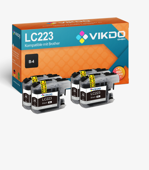 Tintenpatronen 223BK kompatibel für Brother LC223 (schwarz) 4xBK