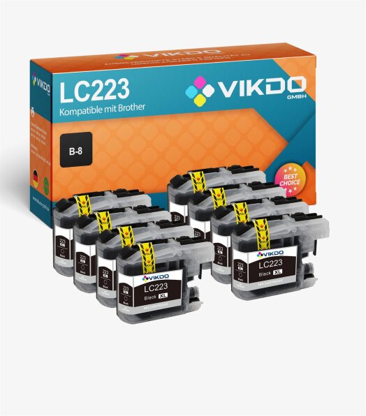 Tintenpatronen 223BK kompatibel für Brother LC223 (schwarz) 8xBK